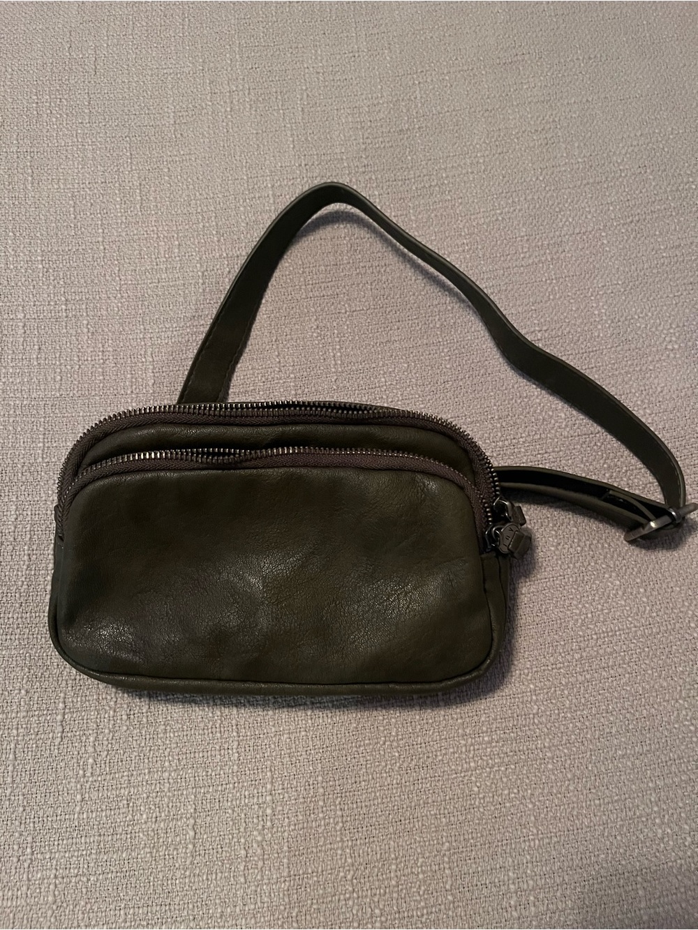 Olive Green Leather Crossbody Bag